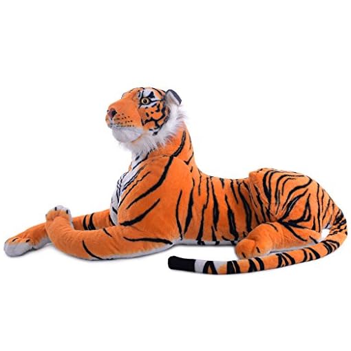 VERCART 43 inches Giant Realistic Stuffed Animals Soft Plush Toy Brown Tiger for Kids Birthday Gifts (with A Small Tigger) - Image 3