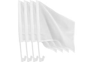 TOPPERFUN 4Pcs Diy Blank Handheld Flags for Car Decoration 17X12In Lightweight Flag Plug-in with Comfortable Handle for Sport