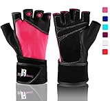 RIMSports Weight Lifting Gloves with Wrist Wrap - Best Lifting Gloves - Premium Weights Lifting Gloves, Rowing Gloves, Biking Gloves, Training Gloves, Grip Gloves