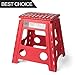 Acko 16 Inches Super Strong Folding Step Stool for Adults and Kids, Red Kitchen Stepping Stools, Garden Step Stool, Holds up to 330 LBS