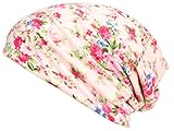 HONENNA Printed Turban Headband Chemo Cap Cotton Soft Sleep Beanie (Pink)