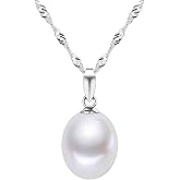 HXZZ Fine Jewelry Women Gifts 925 Sterling Silver Freshwater Cultured Teardrop White Pearl Pendant Necklace