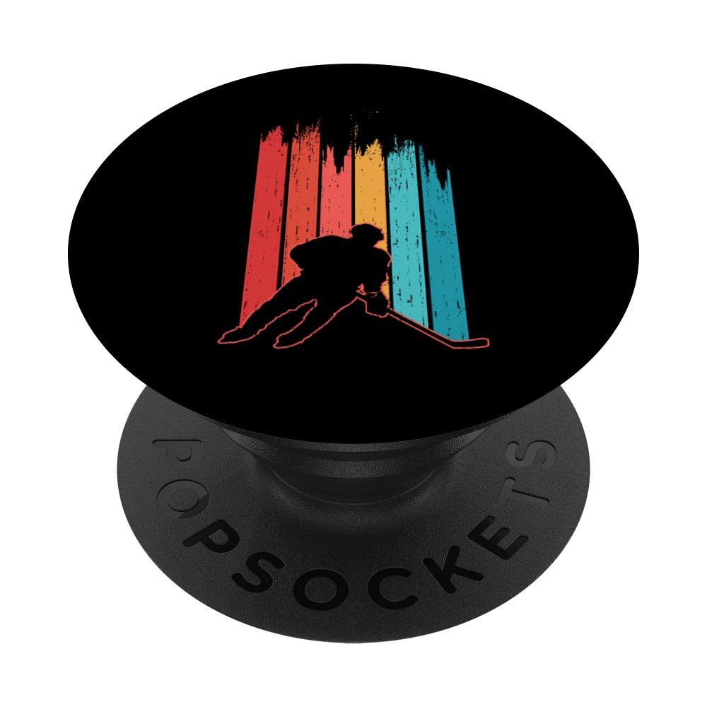 Hockey Player Outline Love Hockey Retro Hockey PopSockets PopGrip: Swappable Grip for Phones & Tablets