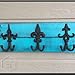 Comfify Set of 3 - Cast Iron Fleur De Lis Double Wall Hooks/Hangers - Decorative Wall Mounted Coat Hook - Rustic Cast Iron - with Screws and Anchors CA-1504-30-BR