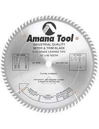 Amana Herramienta 610800 Fine recortar 10 pulgadas X 80 dientes ATB 5 8 inch Bore Hoja de sierra