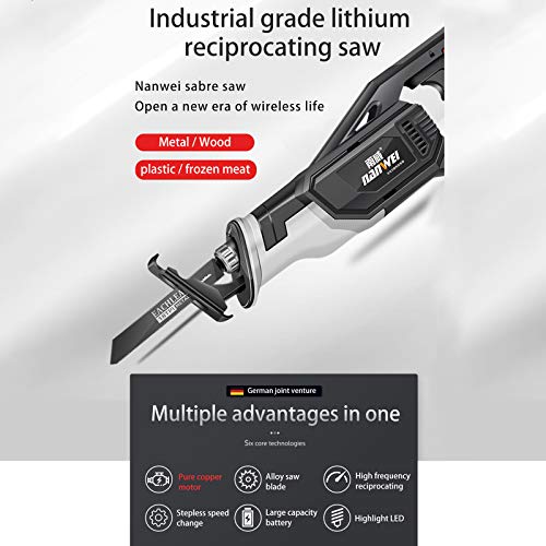 Kacsoo Akku-Säbelsäge, 20 V, 4,5 Ah, 3000 SPM, SDS, bürstenloses Säbelsäge-Set, variable Geschwindigkeit, 4… – Bild 4