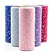 Xiaolanwelc@ 10YardX15cm Glitter Sequin Tulle Roll Crystal Organza Sheer Gauze Element Table Runner&Home Garden/Wedding Party Decoration (White)
