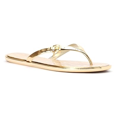 gold metallic flip flops sandals
