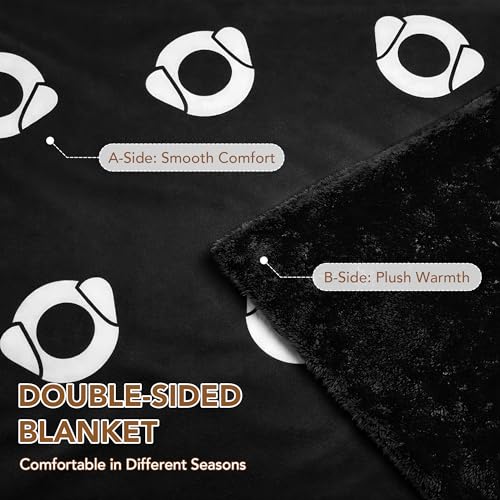 PETNOVO Cama para Perros y Gatos de Interior con Manta Integrada, Cama Desenfundable y Lavable con Base Antideslizante, Cama Suave y Envolvente para Perros y Gatos Pequeños y Medianos, 70 cm, Negro