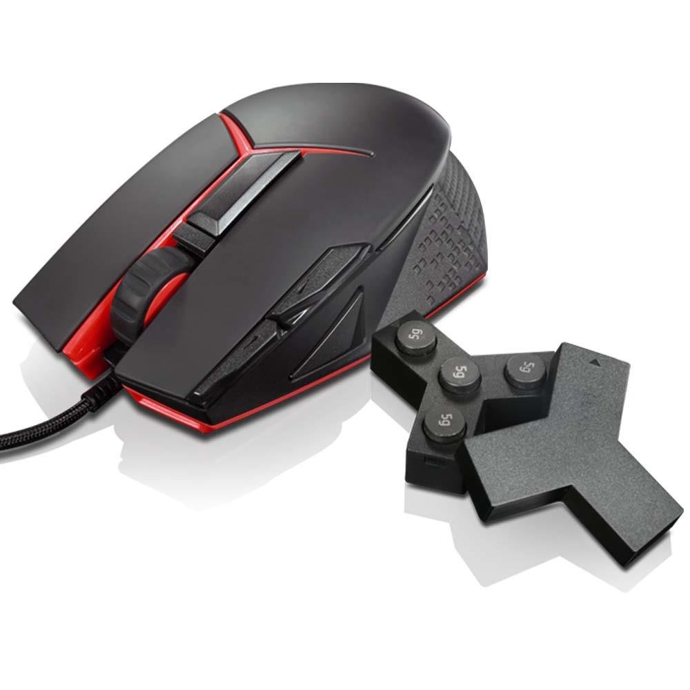 Lenovo Y (Precision Gaming Mouse with 8200 DPI – Up to 1000Hz Polling Rate, 9 Programmable Buttons, Five Different Weight – Black/Red