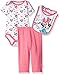 Disney Baby Girls' Minnie Mouse 3-Piece Bodysuit, Pant, and Bib Set, White, 0/3