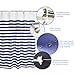 MangGou Fabric Shower Curtain,Nautical Stripes Shower Curtain Liner,Polyester Bathroom Curtain with 12 Hooks,Machine Washable,Navy Blue and White,72 x 72 inch