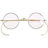 Agstum Blue Light Blocking Reading Glasses, Small Round Wire Rim Readers for Computer Use Anti-Glare Cut UV400