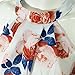 Assivia Women 2 Pieces Outfits Floral Print Halter Neck Crop Tops Jumpsuit Rompers Playsuits, White, Small