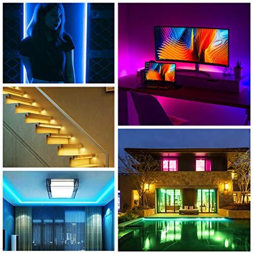 Led Strip Lights, 16.4ft/5M SMD5050 Waterproof RGB Strip Lights, Led Color Changing Strip Lighting with 44 Key Remote Controller Flexible Strip Lights for Home Kitchen Bed Bar Decor