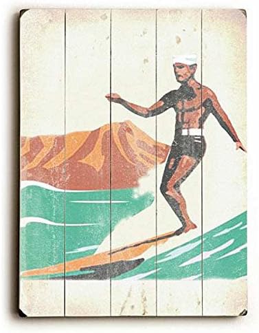 Aloha Surf by Artist Wade Koniakowsky 9"x12" Solid Wood Sign Art