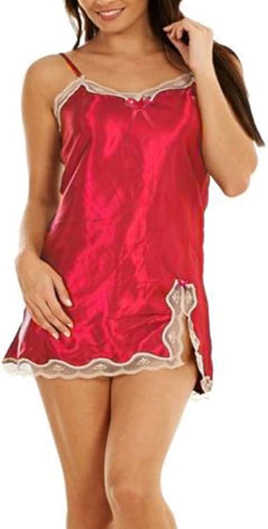 red silky night dress