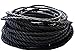 AIMFIELD 25 feet Black Twisted Cloth Covered Wire,3-Conductor 18-Gauge Antique Industrial Fabric Electrical Cord Cable,Vintage Style Lamp Cord strands