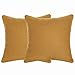 Madizz Throw Pillow Cases Cushion Covers 18x18 Set of 2 Pack Decorative Solid Polka Dots Mustard Yellow and White Double Sided Halloween Holiday