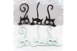 Mvchifay Animal Cat Cutting Dies for Card Making Metal Die-Cuts Scrapbooking Tool DIY Craft Punch Template Embossing for Paper Album Decor (3 Pcs Cats-6.7x10.8cm)