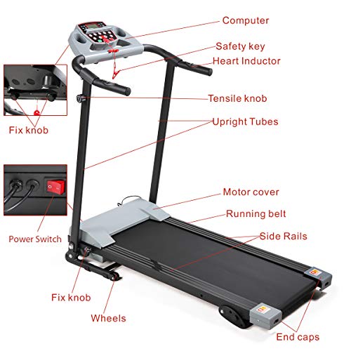 Thegreatshopman Folding Electric Treadmill Power Motorized Running Machine for Home Gym Exercise Walking Fitness