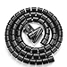 Cable Wires Organizer, Jelanry Coiled Tube Cable Management PC Cinema TV Cables Sleeve with Cord Organizer Clip Hide Wires Cover Cables, to Keep Desk Tidy, to Protect Cable from Pet's Bite Black