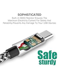 USB Type C Cable Fast Charging (USB 3.0) (2 Pack 6FT),Puridea USB-A to USB-C Charger Cable,Durable Braided Armor Cord Compatible Samsung Galaxy Note 9,8,S9,S8,S8 Plus,LG V30,V20,G6,G5