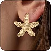 Awinesn Clip on Earrings for Women Hypoallergenic Clip on Earrings for Women Statement Flower/Starfish/Shell Earrings Beach Accessories Jewelry for Womens Non Pierced Earring