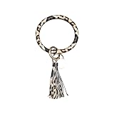 SuperXC Key Ring Bracelets Wristlet Keychain Bangle Keyring - Large Circle Leath