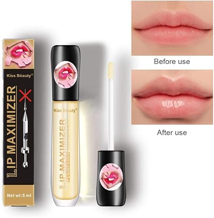 Gloss à Lèvres Gloss Lèvres Pulpeuses Gloss Cristal Clair Couleur Légère Rouge à Lèvres Repulpant Baume à Lèvres Traitement Brillant à Lèvres Clair