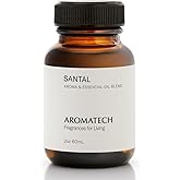 AromaTech Santal Aroma Essential Oil Blend: Luxury Hotel Inspired Aromatherapy with Amber, Vanilla, Cedar & Sandalwood for Ultrasonic Diffusers (2 Fl Oz (Pack of 1))