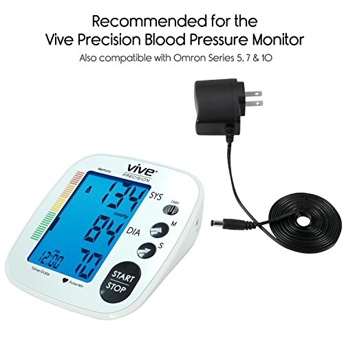 6V AC Power Adapter by Vive Precision - Power Supply Cord For Vive Precision & Omron Series 5, 7, 10 Blood Pressure Monitors - Universal Charger w/ Long Chord Length (1A , 5.1 / 2.1 mm) - Thumbnail 2