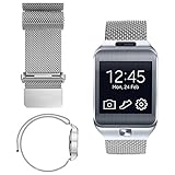 iWonow 22mm Milanese Loop Watch Band Stainless Steel Magnetic Bracelet Strap for Samsung Gear 2 R381 R382 R380, LG G Watch W100/W110/W150, Asus Zenwatch 1 2 Men, Pebble Time/Steel