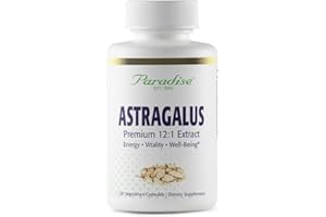 Paradise Herbs Astragalus Extract, Vegetarian Capsules for Energy, Digestive & Immune Health, Non GMO, Gluten Free, 120 Capsules