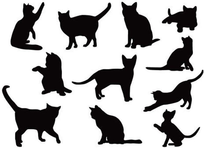 LichiDIY Small Cats Wall Sticker for Children Nursery Room Decor - Black