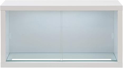 Amazon Co Jp コレクターズガラスショーケース ユニットコレクションボード幅90 ハイグロスホワイト Led付 ガラス棚なし ホーム キッチン