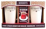 Hershey's Chocolate 2 Mug Ceramic Gift Set with Hot Chocolate Mix and Marshmallows