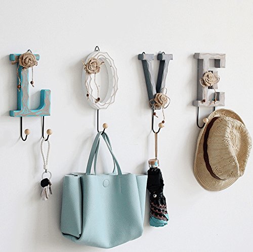 American Village Creative Wooden Hooks Hooks Door Entrance Key Hooks Wall Clothes Racks Wall Decorations