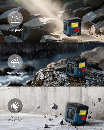 Laser Spirit Level with 1.2 m Iron Tripod, RockSeed Cross Line Laser with Self-Levelling, Vertical and Horizontal Line, 360 Degree Rotation, Carry Bag, Battery Included
