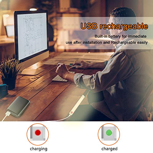 bedee 60 LED Closet Light, Rechargeable Motion Sensor Light,120 °Angle Adjustable USB Under Cabinet Light Wireless Luxury Aluminum Night Lighting for Kitchen Cabinet, Closet, Wardrobe, 2 Sensor Modes