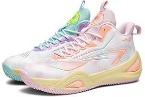 KIUSMETY Girls Boys Basketball Shoes High Top Fashion Volleyball Kids Non Slip Comfortable Indoor Outdoor Sneakers