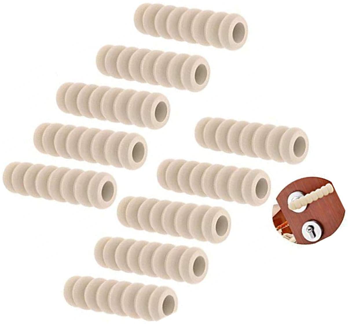 Reccisokz Door Handle Protector 10Pack Protective Handle Covers Soft Foam Kid Baby Safety Door Handle Knob Gaurd Beige Color,door handle cover