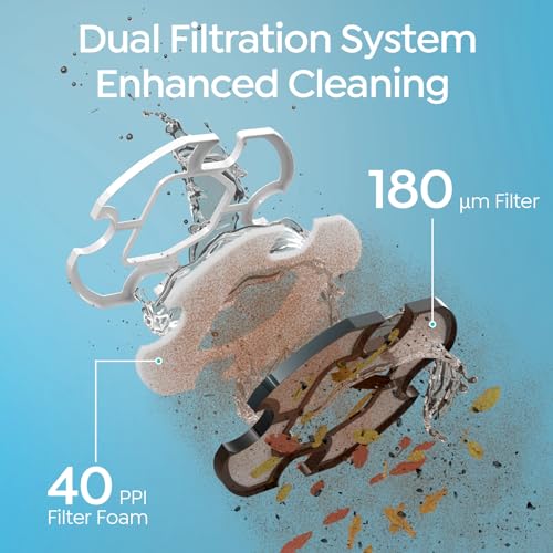 Cordless Robotic Pool Cleaner S2 with 90-Min Runtime, Slate Gray | Dual-Layer Filtration, Powerful Motors, Pool Vacuum for Above-Ground, Efficient Debris Removal, Auto-Parking Design, IPX8