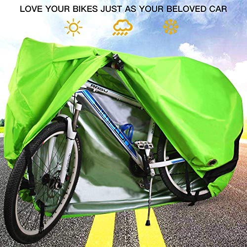 image for HCFGS Bike Cover, 210D Heavy Duty Outdoor Waterproof Bicycle Covers UV
