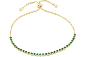 Agriajun Gold Tennis Bracelet for Women Adjustable Slider Shiny Cubic Zirconia CZ Rhinestone Gemstone Chain Summer Bracelets Jewelry Gifts