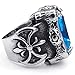 KONOV Mens Crystal Stainless Steel Ring, Gothic Dragon Claw, Blue, Size 12