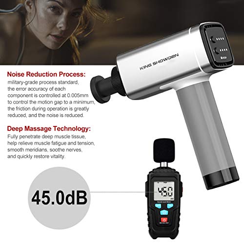 Handheld Deep Tissue Muscle Massager Gun Massage Device with Multiple Heads, Professional Cordless Percussion Vibration Therapy for Body Pain Relief,Neck,Shoulder,Back,Leg,Foot