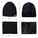 Fostoy Men's Winter Hat, Winter Knit Warm Beanie Hat, Soft Comfortable Hat Scarf Set for Men and Women with Fleece Lining (Black)