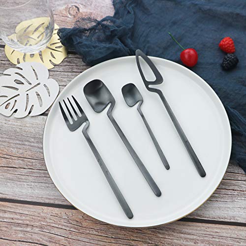 JASHII Silverware Set Satin Finish 24Piece Stainless Steel Flatware