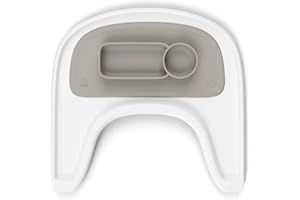ezpz by Stokke Placemat, Soft Grey - Fits Stokke Tray for Tripp Trapp - Helps Prevent Messy Mealtimes - Durable, Convenient, Dishwasher & Microwave Safe - 100% Silicone